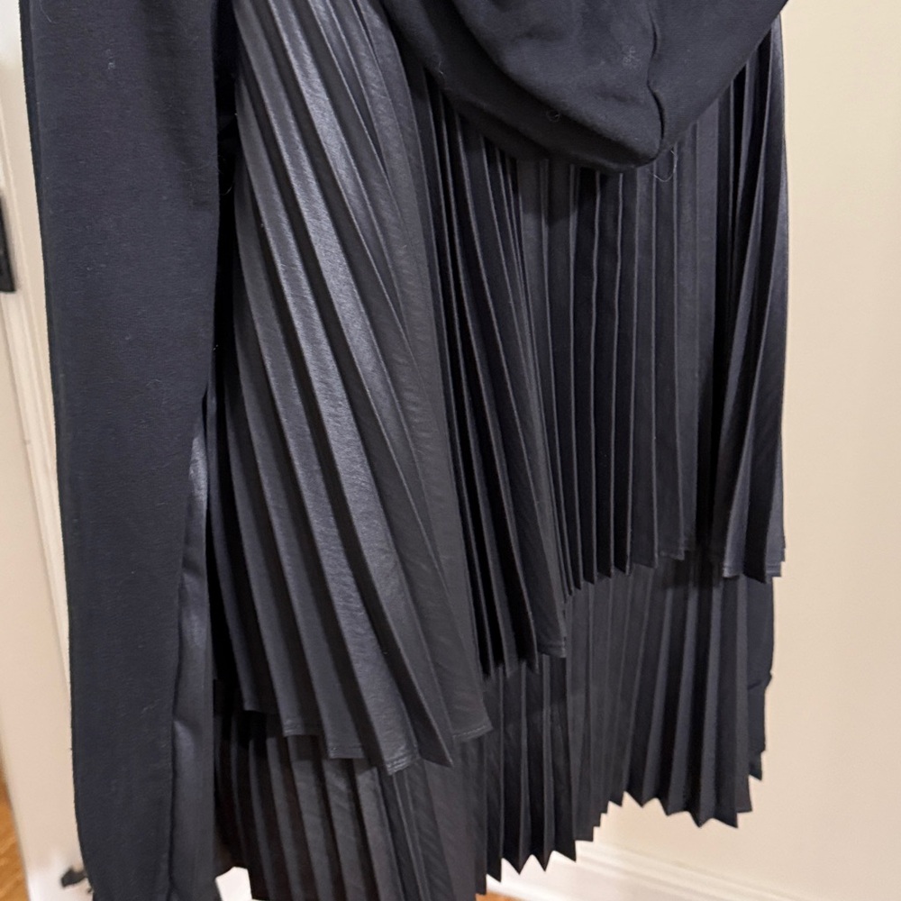 CLU Black Pleated Back Zip Hoodie